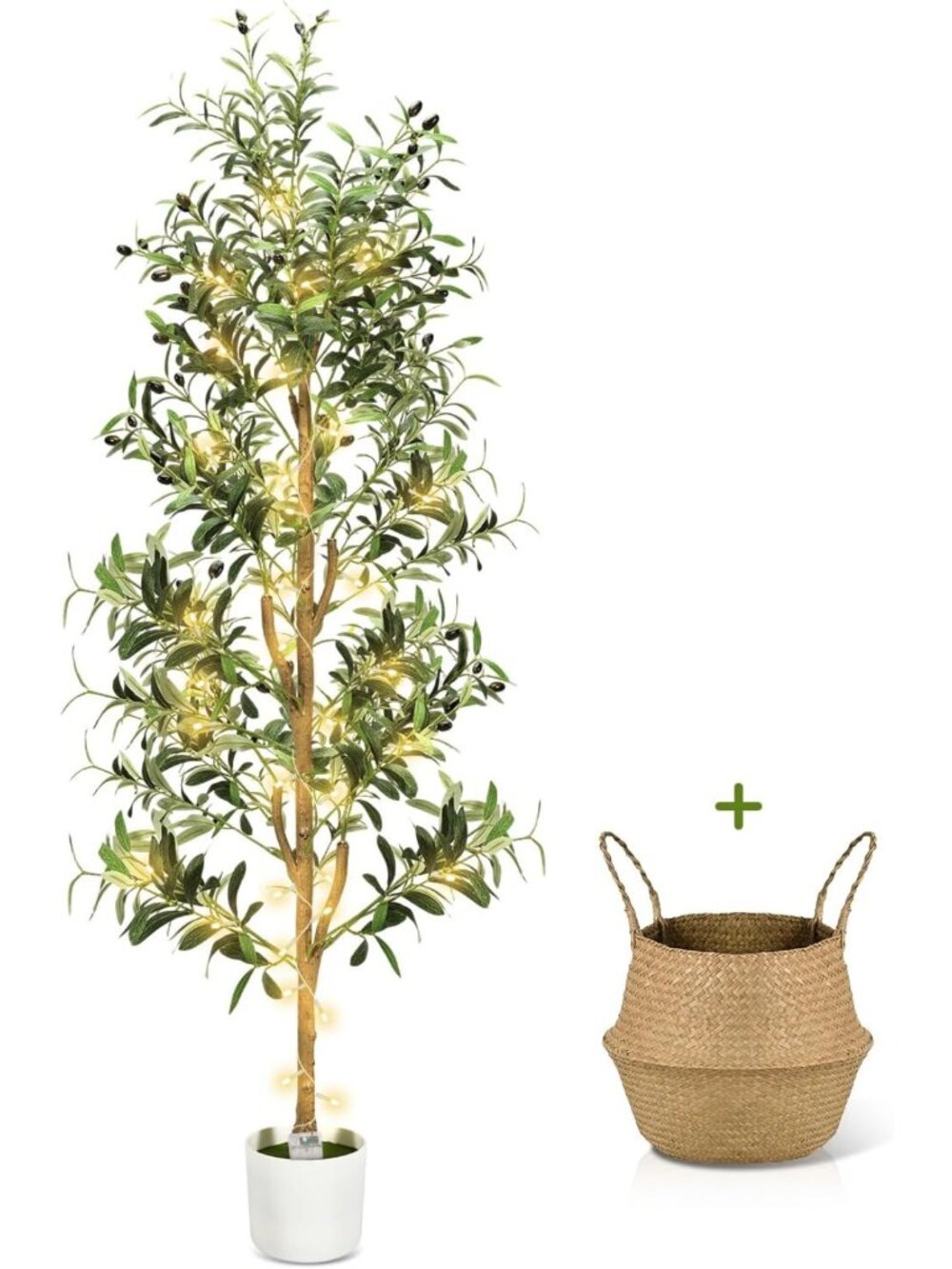6Ft Tall Olive Tree - Lifelike Artificial Indoor Faux Plant for Home Decor